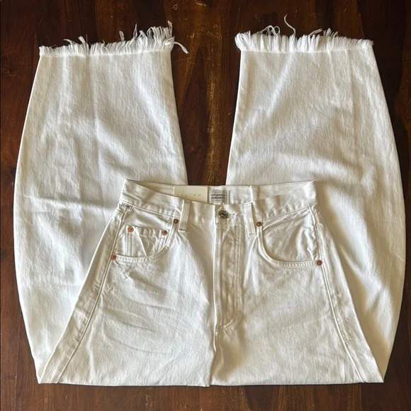 Citizens Of Humanity White Horseshoe Jeans (Barrel Jeans)
